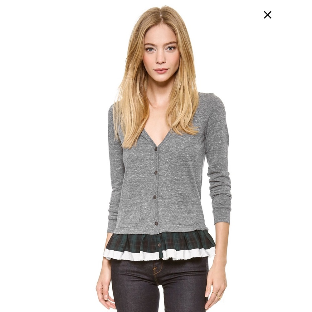Clu Clu Too || Plaid Ruffle Cardigan
